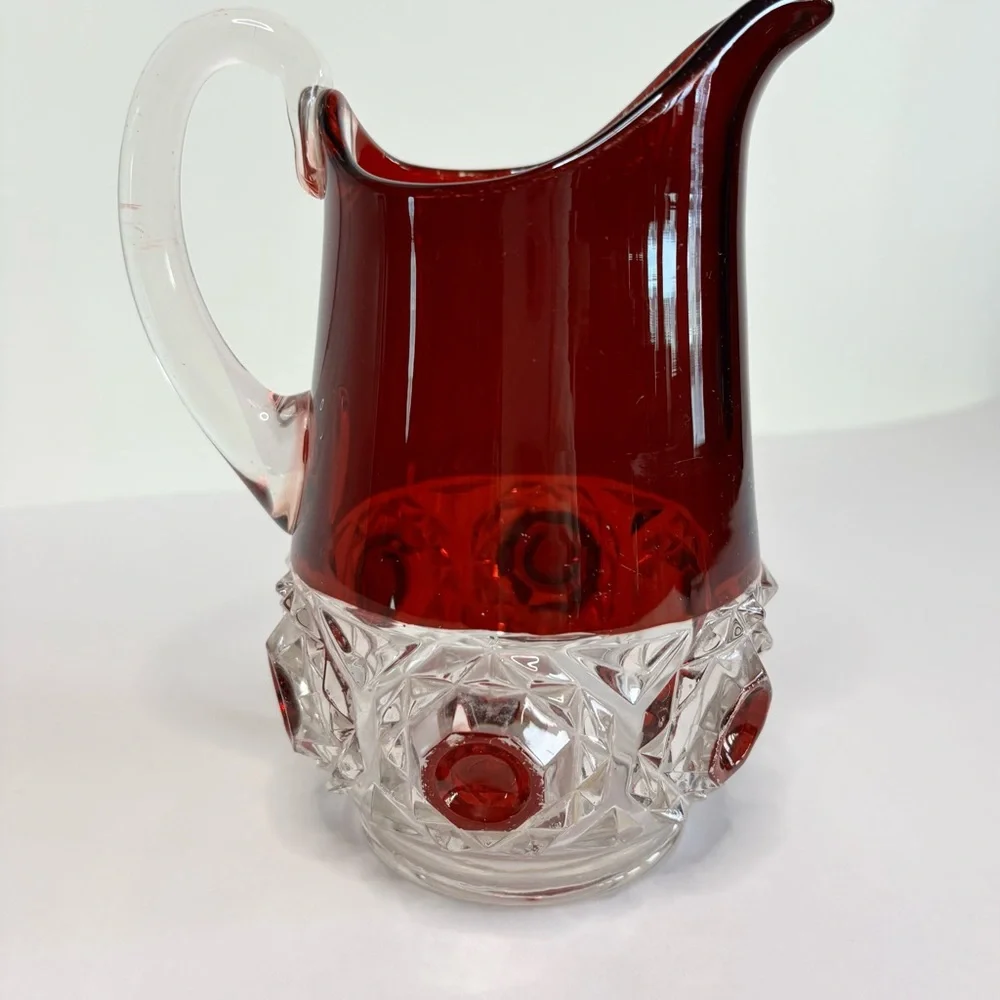 Antique EAPG Ruby Flash Glass Pitcher